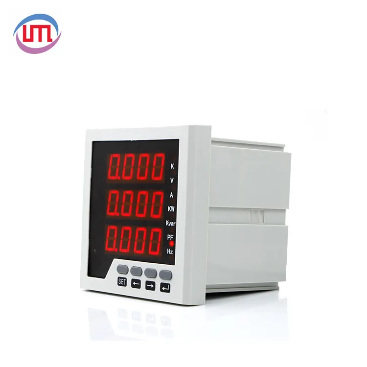 Venta caliente Volt/amp/Hz/Watt trifásico LED panel digital multifunción medidor de energía electrónico con RS485 MODBUS