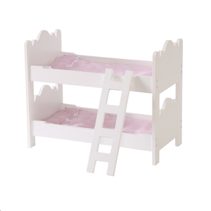 Meubles de <span class=keywords><strong>poupée</strong></span>, <span class=keywords><strong>lit</strong></span> superposé en bois miniature <span class=keywords><strong>pour</strong></span> <span class=keywords><strong>poupée</strong></span> de <span class=keywords><strong>18</strong></span> <span class=keywords><strong>pouces</strong></span> avec ensemble de literie - Product Image 1