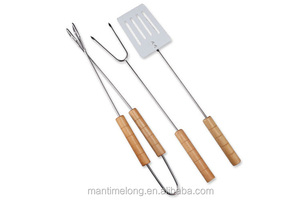 Utensilios para Barbacoa, Juego de 3 Piezas de Acero Inoxidable, Pinzas, Pincho, Tenedor, Pala, Accesorios para Barbacoa - Product Image 3