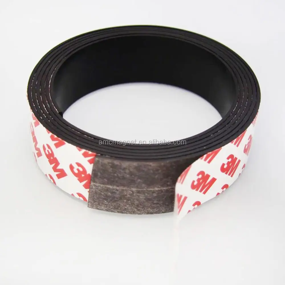 Self Adhesive Magnets Rubber Magnetic Strip Flexible Magnet With Adhesive Tape