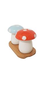 Ensemble de pots à épices en céramique au <span class=keywords><strong>design</strong></span> mignon de champignon, salière et poivrière - Product Image 5