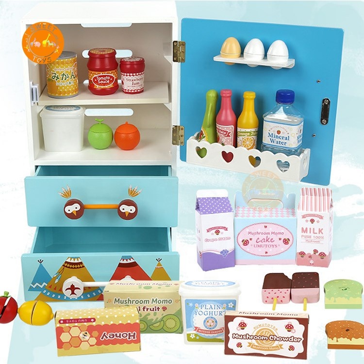 Mini Refrigerador De Madera En Escala Para Casa De Muñecas – Mueble Miniatura Para Cocina, Decoración Realista Y Creativa
