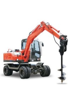 Mini excavadeira com anexação ex58 ex58mu, cavador de furo para perfuração da terra