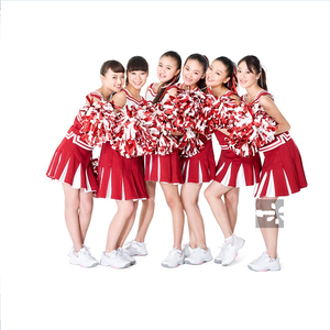 <span class=keywords><strong>Pompones</strong></span> Profesionales de <span class=keywords><strong>Animadora</strong></span> de 6 Pulgadas al por Mayor, Blancos y <span class=keywords><strong>Rojos</strong></span> Metálicos, Hechos de Plástico y PET - Product Image 1