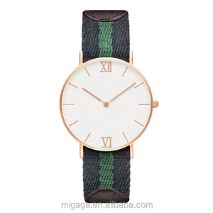 logo personalizzato uomo donna <span class=keywords><strong>Ulta</strong></span> sottile sottile nato cinturino in nylon orologi in pelle - Product Image 1