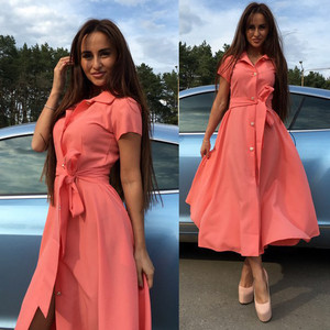 Desiderio Delle Donne di Disegno Elegante Abiti A <span class=keywords><strong>Manica</strong></span> Corta Button Down Camicia <span class=keywords><strong>Lunga</strong></span> Del <span class=keywords><strong>Vestito</strong></span> - Product Image 1