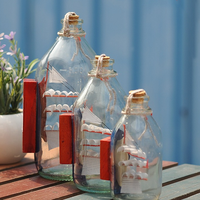 Bouteille de vœux pour bateau de Pirate, flacon à dérive, en verre méditerranéen, Pirate