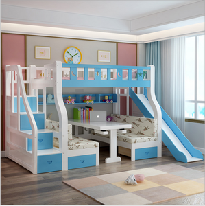 2019 Vendita calda Multifunzione in Bianco di Legno Ragazzi Bambini <span class=keywords><strong>Letto</strong></span> A Castello <span class=keywords><strong>Letto</strong></span> A Castello Con Scivolo - Product Image 6