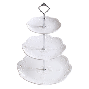 Di <span class=keywords><strong>ceramica</strong></span> della Porcellana del Partito Della Torta Del Basamento di Cerimonia Nuziale A Tre Livelli Piastra di Supporto - Product Image 1