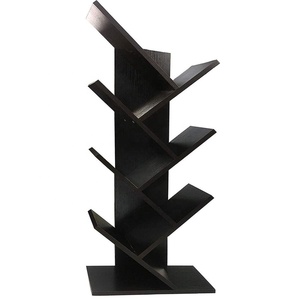 Bookcases and Book Shelves 7 Shelf Tree Bookshelf MDF Black Small Book Shelves