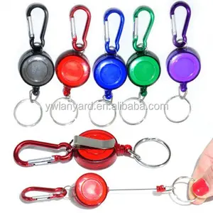 Wholesale Badge Reel Carabiner Custom Retractable Badge Holders YOYO Ski Pass Work ID Card Holder Keychains