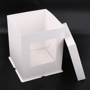 White Cardboard Paper Foldable Food Grade <strong>Balloon</strong> Cake <strong>Boxes</strong> with Window Cake Packaging Food &amp; Beverage Packaging Paper - Product Image 2