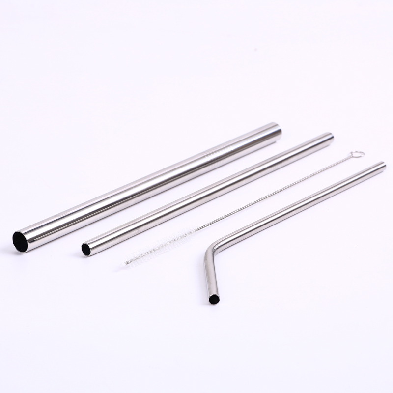 Factory wholesale color drinking custom stainless steel straw I Reusable metal straw with cleaning brush