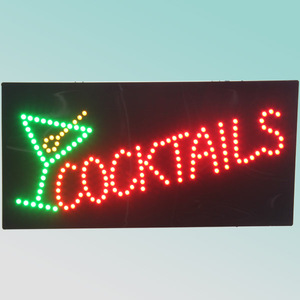 Rectangular Acrylic 12''*24''*1'' <strong>Cocktails</strong> Led Ship <strong>Sign</strong> LED Open Closed <strong>Sign</strong> - Product Image 1