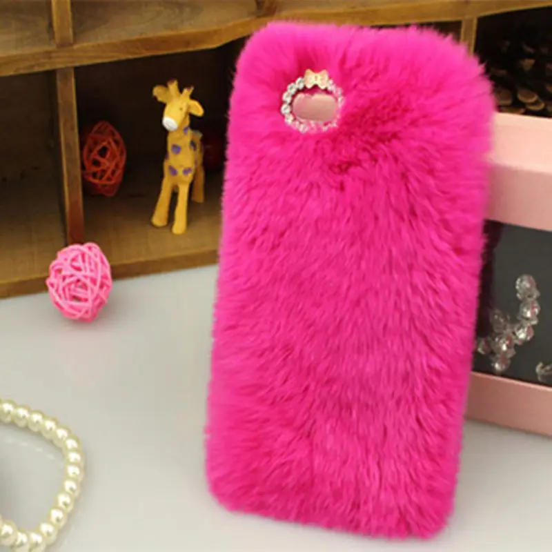 Luxury fluffy Winter Phone Cover case for 5s 4s cases For iphone 5 5s 6 4.7" 6 plus 5.5" Cover Hair Soft fur Skin Back Case