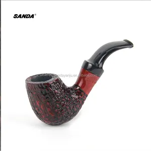 SANDA/SANDA tobacco pipe Hand-carved wooden pipe Import rosewood Curved Gift Box Genuine SD-517