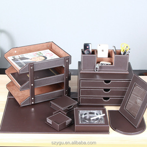 Cadeau de <span class=keywords><strong>bureau</strong></span> ensemble de <span class=keywords><strong>bureau</strong></span> papeterie de <span class=keywords><strong>bureau</strong></span> 2018, cuir de haute qualité Oem Standard carré 7 pièces accessoires de <span class=keywords><strong>bureau</strong></span> en cuir Pu - Product Image 2