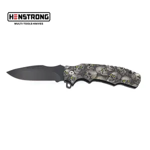 High quality Camouflage 420 stainless steel easy open folding pocket knife camping knife