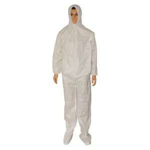 Tipo 5 6 tute monouso impermeabili di colore bianco abbigliamento Hazmat Suit 65 55 GSM PP PE