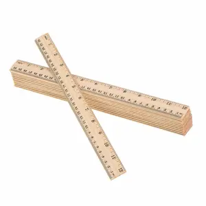 12 pulgadas 30 CM estudiante reglas de madera escuela Oficina regla de medición, 2 escalas métricas