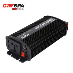 Inversor de corriente de 600w para coche, dispositivo Solar de onda sinusoidal modificada, CC a CA, CARSPA o OEM- CAR600, fuera de la red