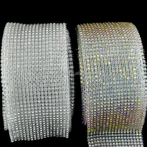 24 righe 3 millimetri elastico di cristallo AB strass strass taglio rotoli