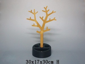 Porte-bijoux en forme d'arbre en bois de bambou de haute qualité avec base - Product Image 2