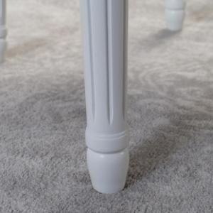 Tissu velours blanc à dos rond, chaise de mariage, chaise de salle à manger en bois massif pour événement de mariage, meubles d'hôtel, vente en gros - Product Image 6