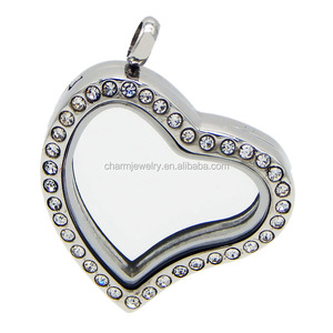 Bellissimo ciondolo collana medaglioni <span class=keywords><strong>foto</strong></span>/<span class=keywords><strong>foto</strong></span> a forma <span class=keywords><strong>di</strong></span> cuore con cristalli inseriti - Product Image 4