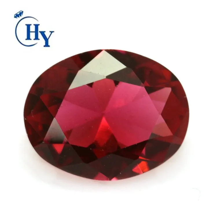 Varios tamaños de color rojo rubí huevo forma oval de cristal de piedras preciosas al por mayor