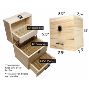 Boîte de rangement, noël, 3 niveaux, en bois de pin, 59 fentes, <span class=keywords><strong>Doterra</strong></span>, huiles essentielles, étui d'emballage, boîte-cadeau - Product Image 6