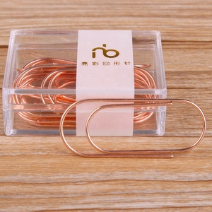 Clip géant en métal standard pour papier 50x20mm or rose et or - Product Image 2
