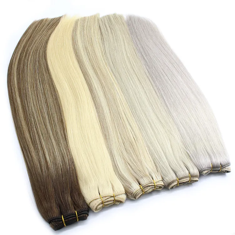 Factory Price Full Cuticle Unprocessed Double Drawn Virgin Remy Sew In Human Hair Extensions