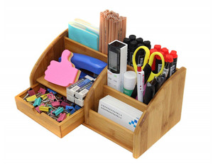 Porte-<span class=keywords><strong>papeterie</strong></span> de bureau en bambou, <span class=keywords><strong>organisateur</strong></span> de bureau - Product Image 4