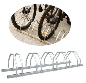 Estante de almacenamiento seguro para bicicletas, soporte de suelo para exteriores, 5 bicicletas