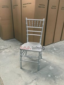 Chiavari <strong>Silver</strong> Solid Wood Durable Stackable <strong>Chair</strong> with Modern Design Oak Finish - Product Image 4