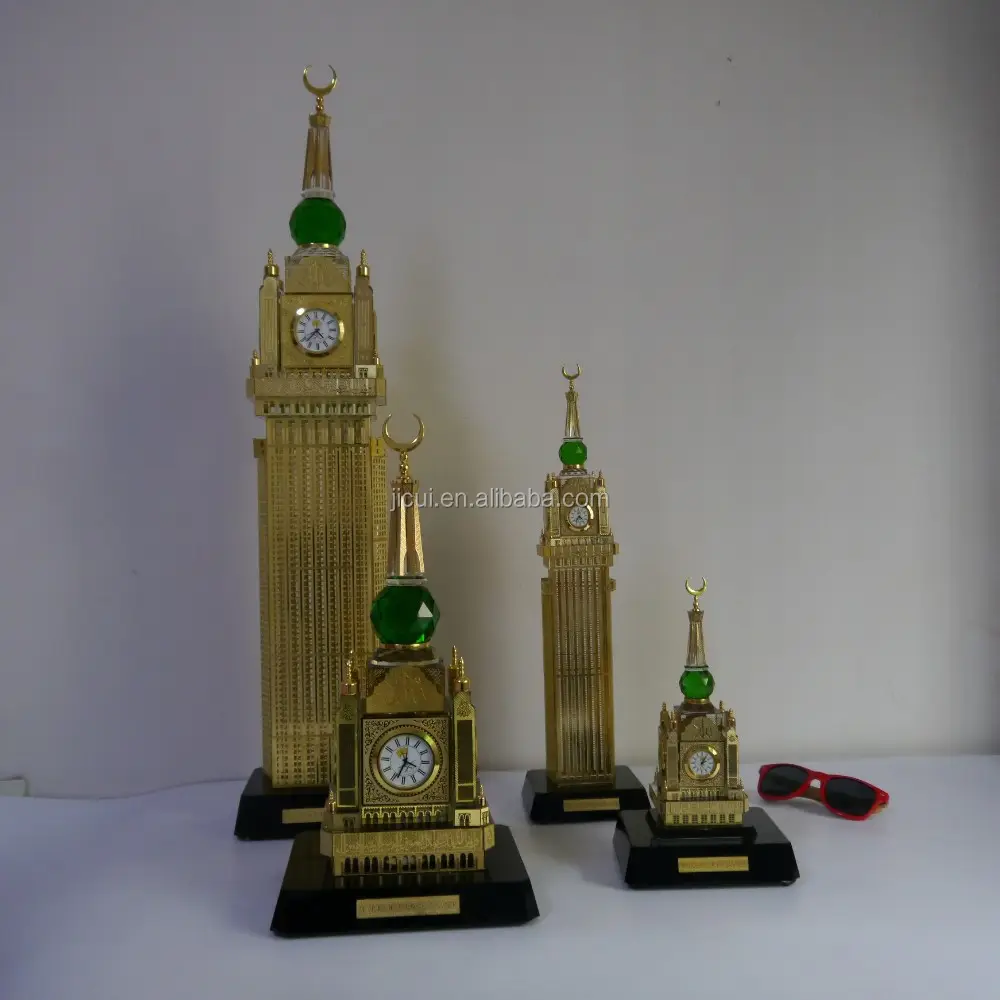 Torre de relógio real de cristal maká, torre para artesanato, decoração e itens de presente islâmicos e ramazan, presentes