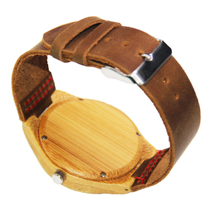 Casual unisexe 100% naturel <span class=keywords><strong>bois</strong></span> de marque <span class=keywords><strong>pas</strong></span> <span class=keywords><strong>cher</strong></span> quartz montres hommes femmes avec grande sangle de la chine - Product Image 6