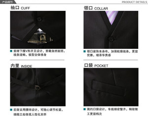 OEM ODM Rompi Setelan Pabrik Profesional Rompi Rompi Hitam Elegan Mode Kustom Rompi Bisnis Poliester untuk Pria - Product Image 6