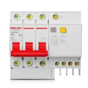 DELIXI High Quality CCC certificate DZ47SLE elcb 3p 4p 230/400V 6-63A Earth Leakage Circuit Breaker