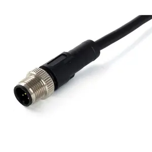 Conector M12 M12 masculino moldado plug com o cabo 2 3 4 5 6 7 8 12 pólo