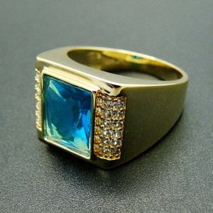 <span class=keywords><strong>Anillo</strong></span> de Hombre de Plata 925 Chapado en Oro <span class=keywords><strong>Amarillo</strong></span> <span class=keywords><strong>con</strong></span> <span class=keywords><strong>Topacio</strong></span> Azul, <span class=keywords><strong>Anillo</strong></span> Sencillo Personalizado para Joyería al por Mayor - Product Image 6