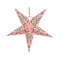 Vente en gros de lanternes étoilées en papier coloré Ornement étoilé en papier de Noël importé