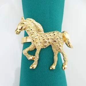 Metal horse napkin rings in gold,silver,bronze,for wedding and events