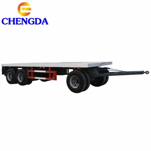 3axles 20ft 40ft 45ft Low Flat Bed Flatbed Full Drawbar Trailer for Sale