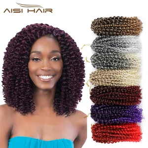 Aisi Capelli Ricci Crochet Marley Treccia Dei Capelli Ombre Estensioni Dei Capelli Treccia Sintetica Crochet Trecce per le Donne Nere