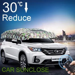 Sunclose中国製太陽バイザーで車の軍事迷彩オックスフォード車カバー