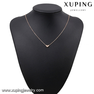 Collar-00216-venta al por mayor, joyería de moda, collar de corazón de diseño simple de diamantes de acero de color oro rosa - Product Image 6