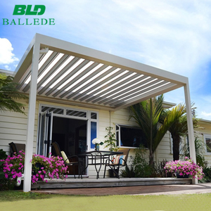 Pergola imperméable avec toit en aluminium à lames orientables, ouverture et fermeture automatiques, toit ouvrant à lames orientables - Product Image 2
