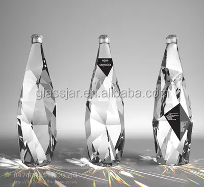 750ml luxuriöse und diamant form glas wein flasche